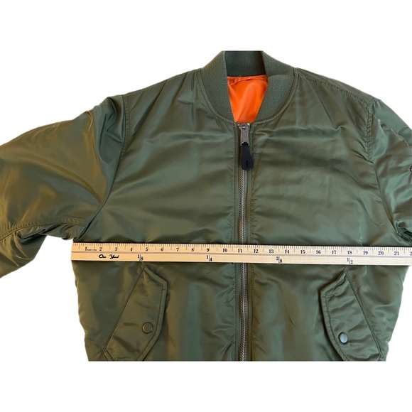 ALPHA INDUSTRIES MA-1 BOMBER JACKET, UNISEX SIZE MM/WL, SAGE - Picture 9 of 11